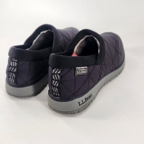 L.L. Bean Ultralight PrimaLoft Slip On Shoes Womens M Black Waterproof Slippers - Picture 4 of 8